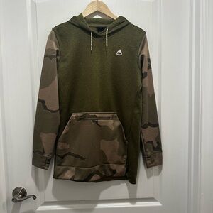 Burton Women's Oak Long Pullover Hoodie Green Camo